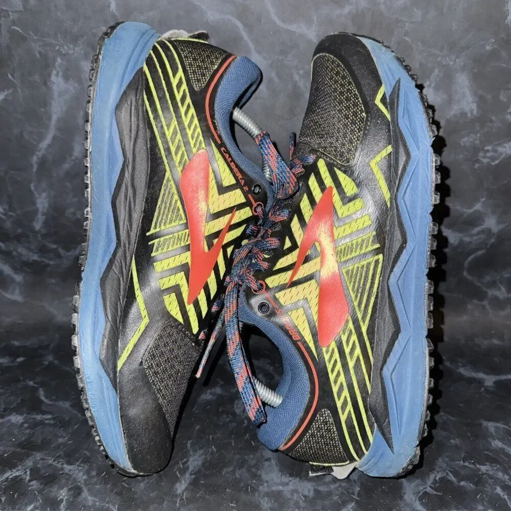 Brooks Caldera 2 Mens Trail Running Athletic Shoes Blue Black Mens Size 9